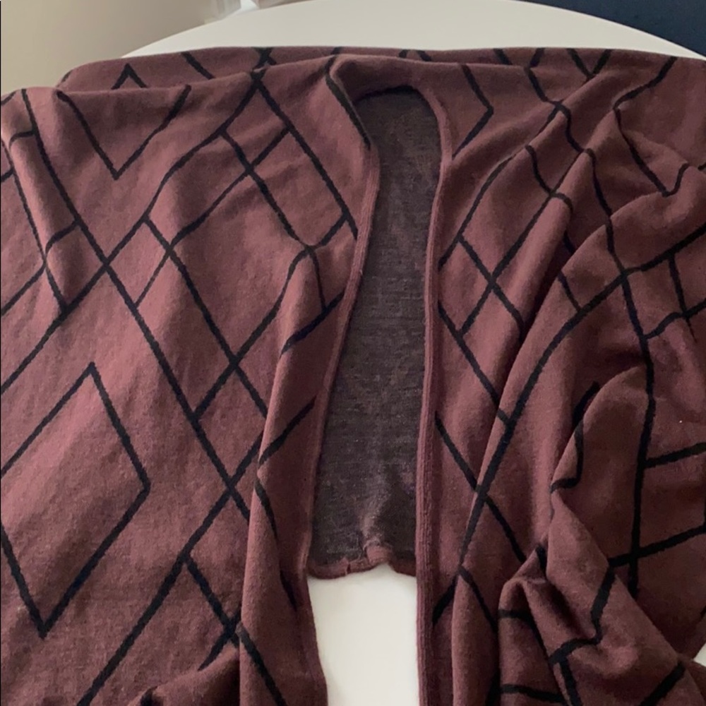 Poncho shawl black and brown shrugs